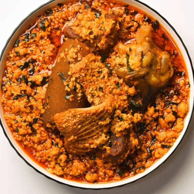 Egusi (w/assorted meat).