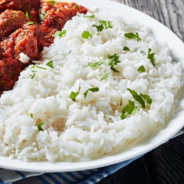 WHITE RICE & STEW.